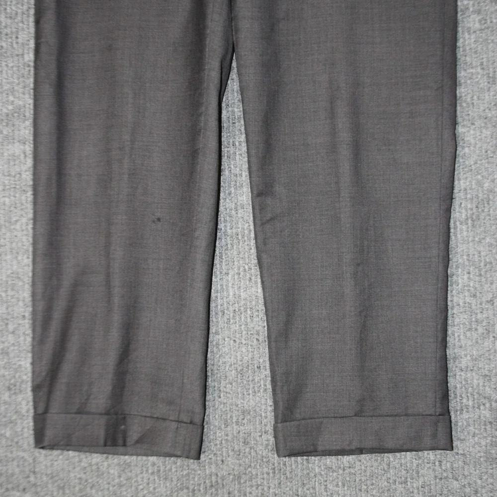 Ralph Lauren Reserve Dress‎ Pants Mens 33R Gray Wool Flat Front Cuffed RN90735
